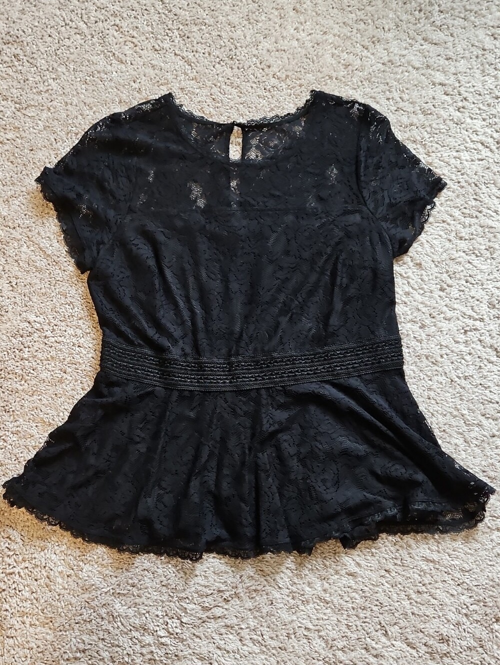 torrid Black Lace Peplum Top Babydoll